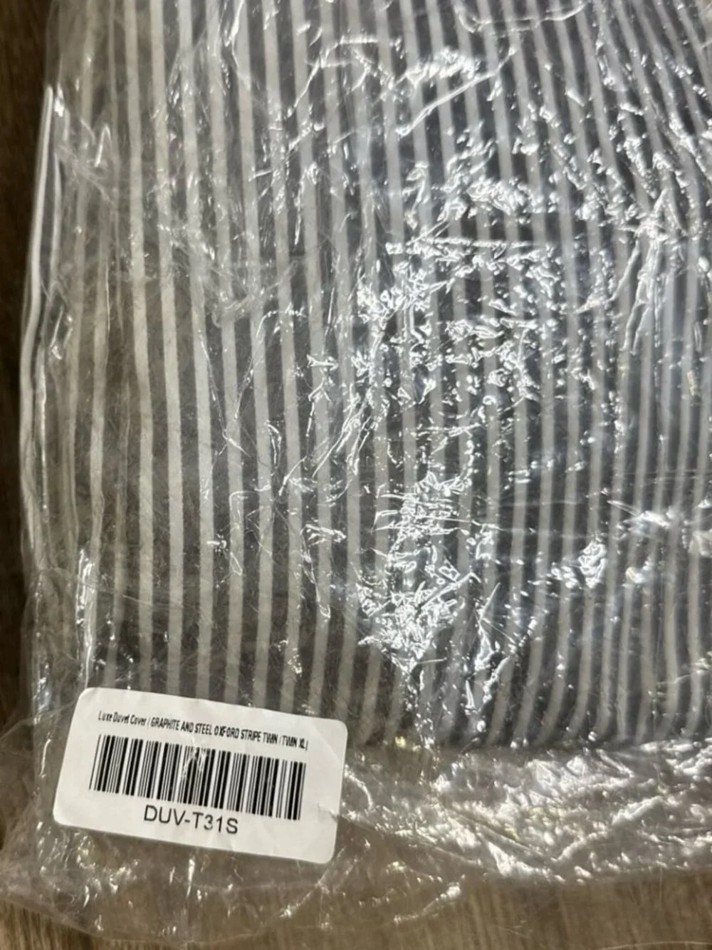Brooklinens luxe core duvet cover graphite and steel oxford stripe twin twinx